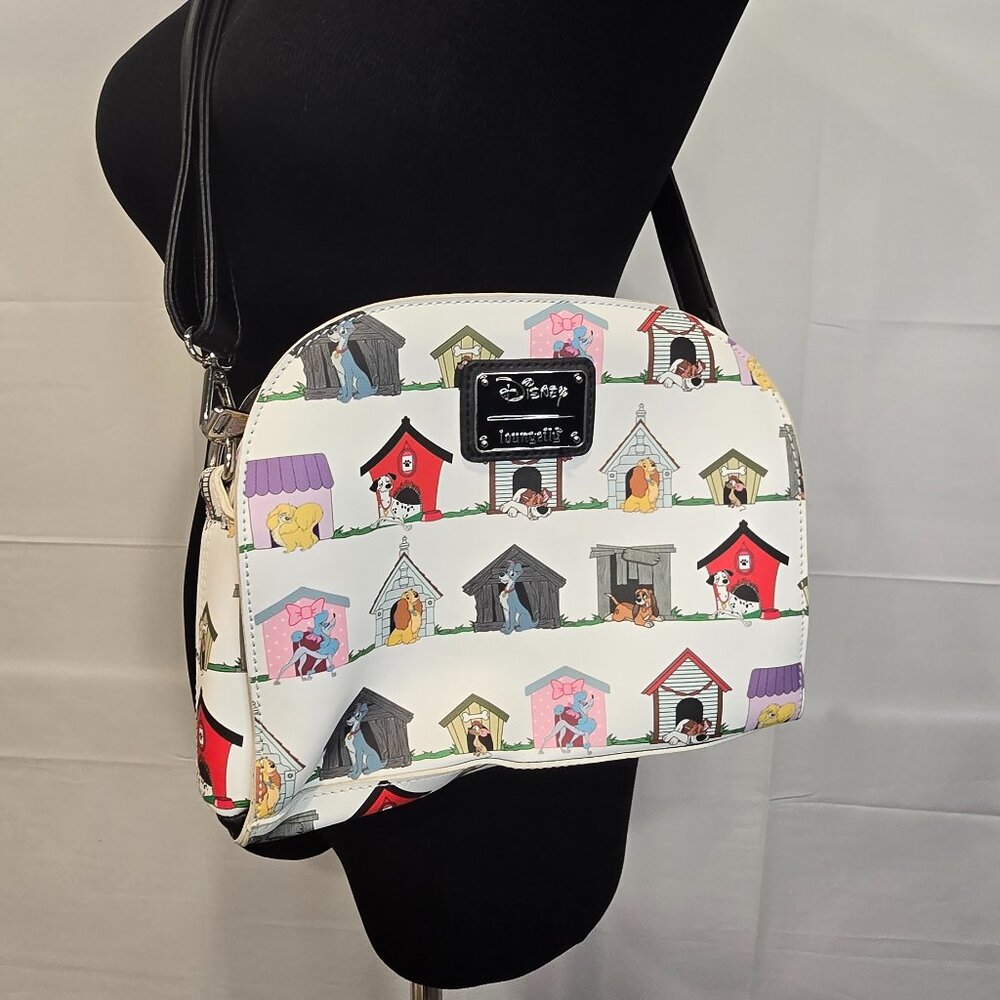 Loungefly Disney Dog Houses AOP Crossbody Bag Purse Lady Tramp Dodger + others